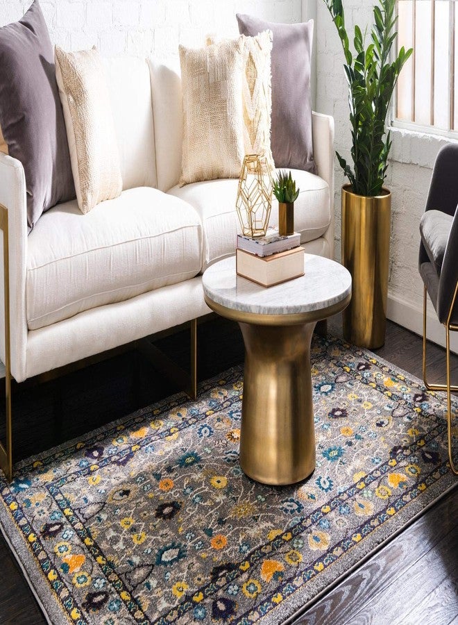 Rugs.com سجادة من مجموعة فلور من Rugs.com - سجادة رمادية متوسطة الوبر مقاس 3 × 5 أقدام، مثالية للمداخل والمطابخ وزوايا الإفطار وقطع الديكور. - Image 3